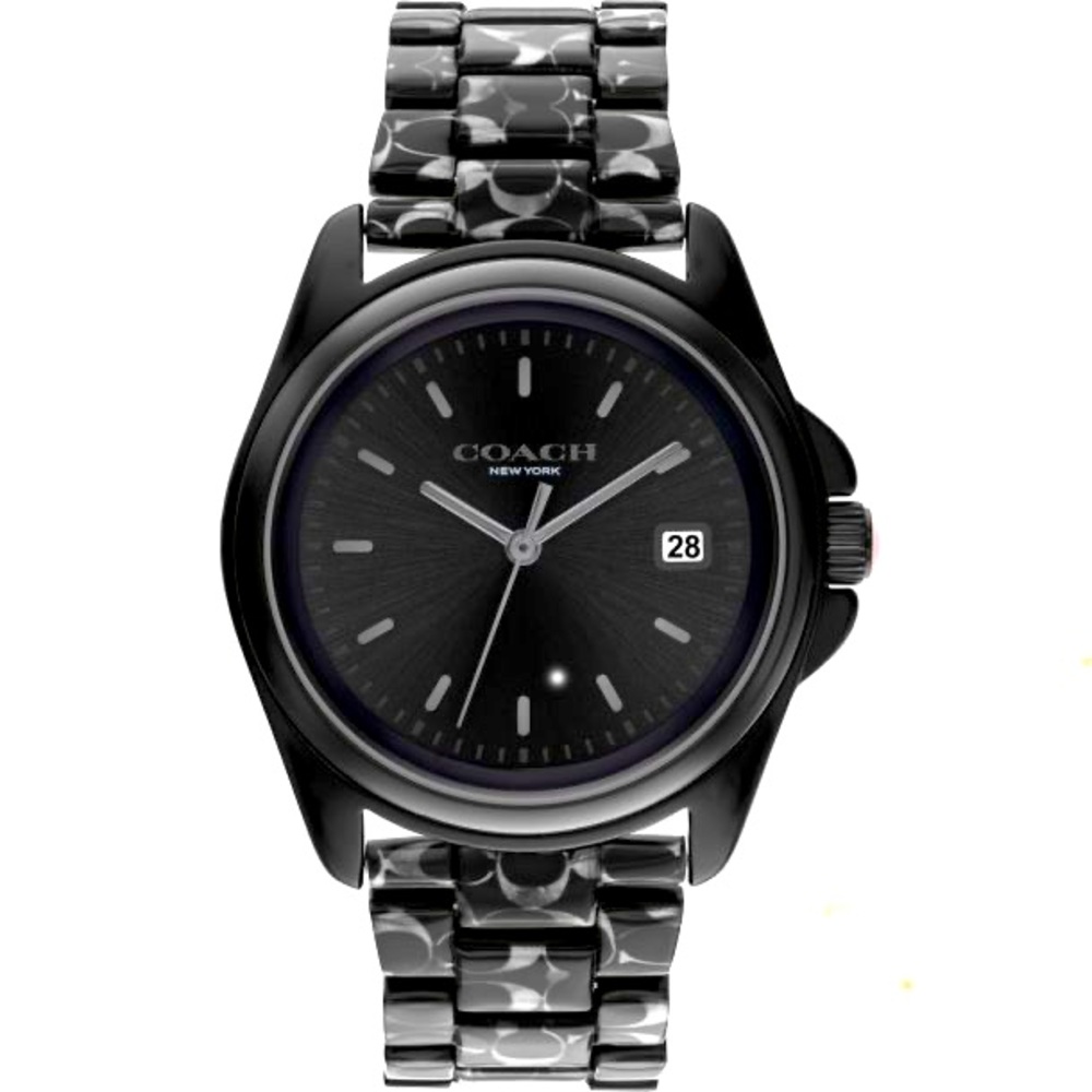 NWT COACH Greyson Black Bracelet Watch 36mm